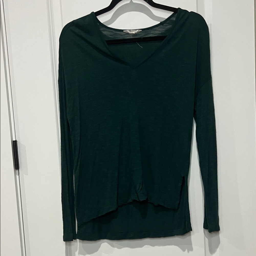 MADEWELL GREEN LONG SLEEVE TEE TUNIC